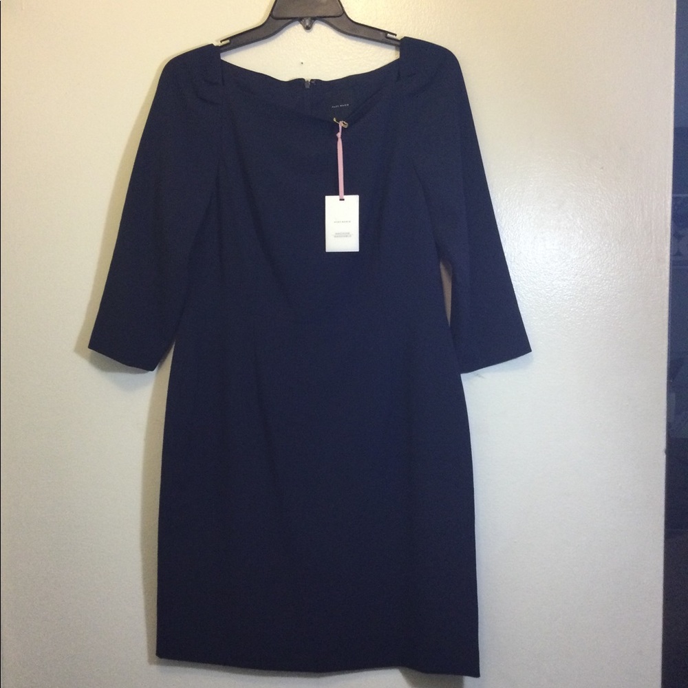 Alex Marie Navy Sheath career work formal dress size 14